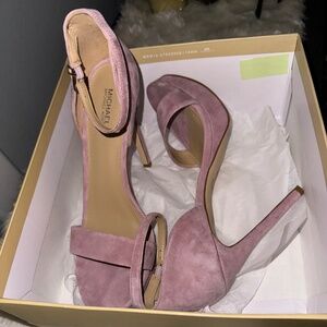 Michael Kors- Jordyn Suede Platform Sandal- Royal Pink -8.5